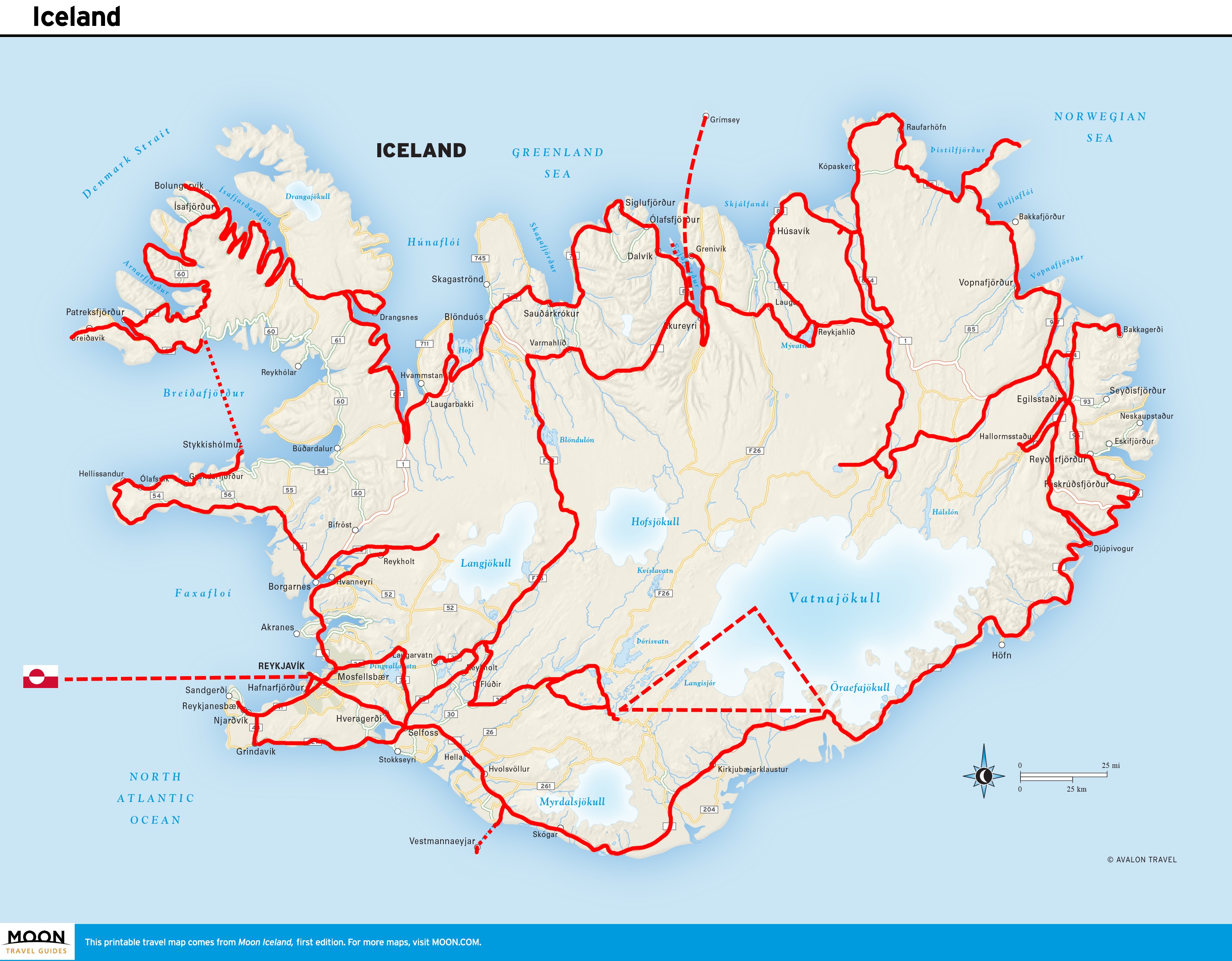 Iceland Map Printable
